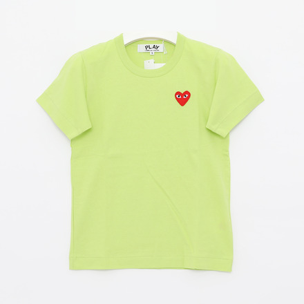 까르피)꼼데가르송 P1T2712 GREEN 레드하트 티셔츠