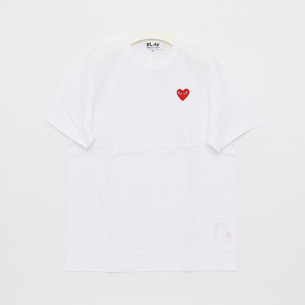 까르피)꼼데가르송 P1T1082 WHITE 레드하트 티셔츠